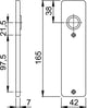 Hoppe Kortschild 202KP F1 blind 165x42mm